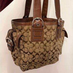 Coach Brown Signature Tote Bag
